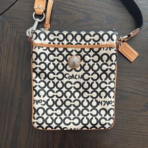 Coach Black and Tan Geometric Crossbody Bag